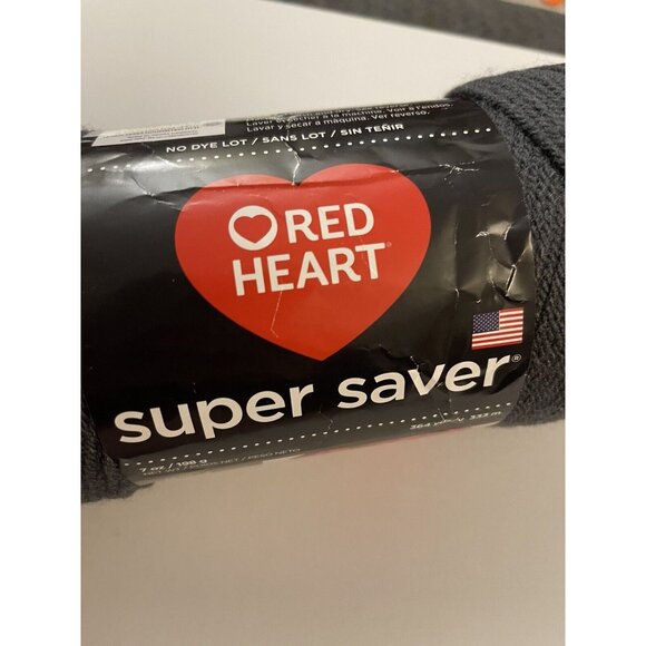 New Yarn Skein Spool Red Heart Charcoal Gray J32 - Picture 2 of 3